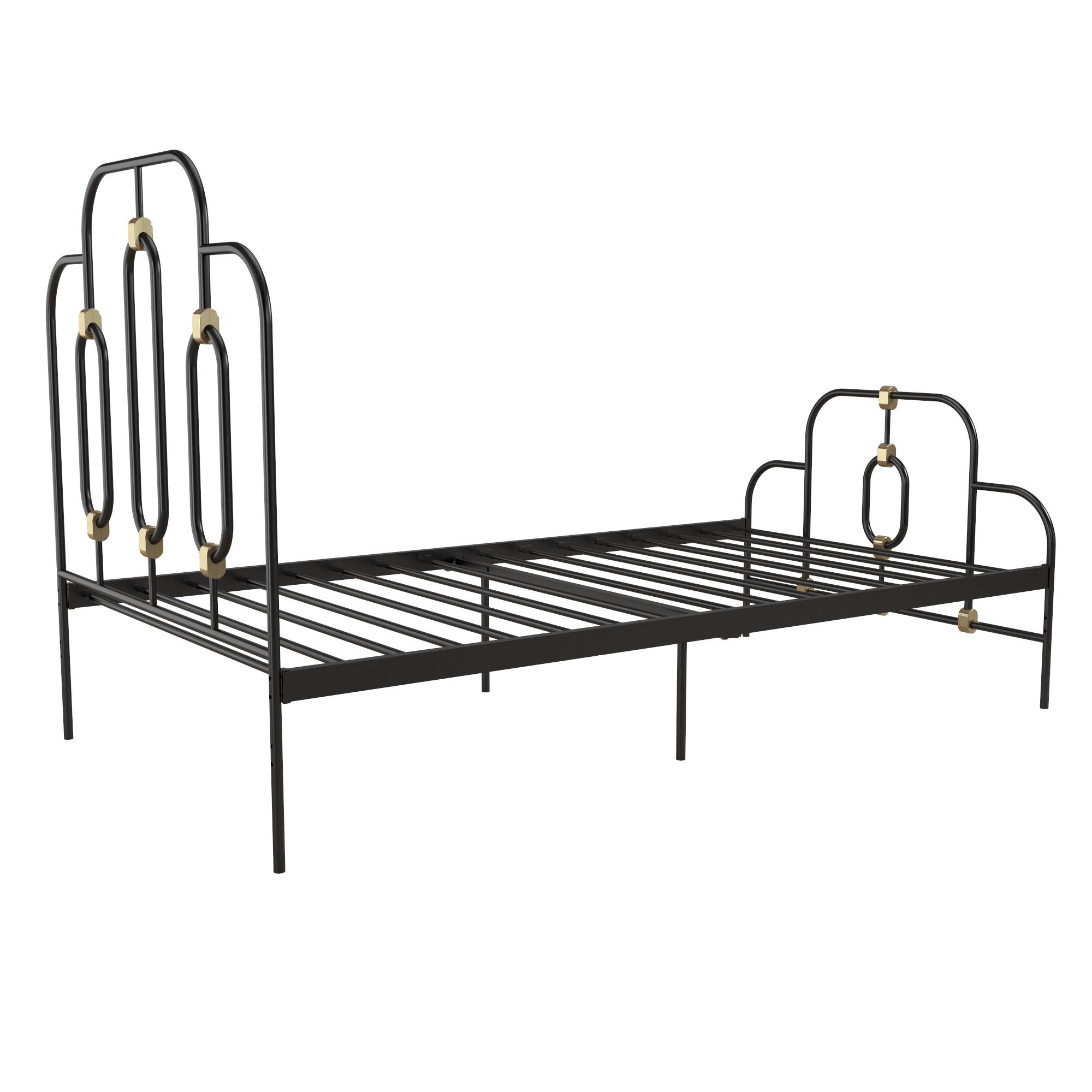 Novogratz Boutique Olivia Metal Bed - Black - Twin