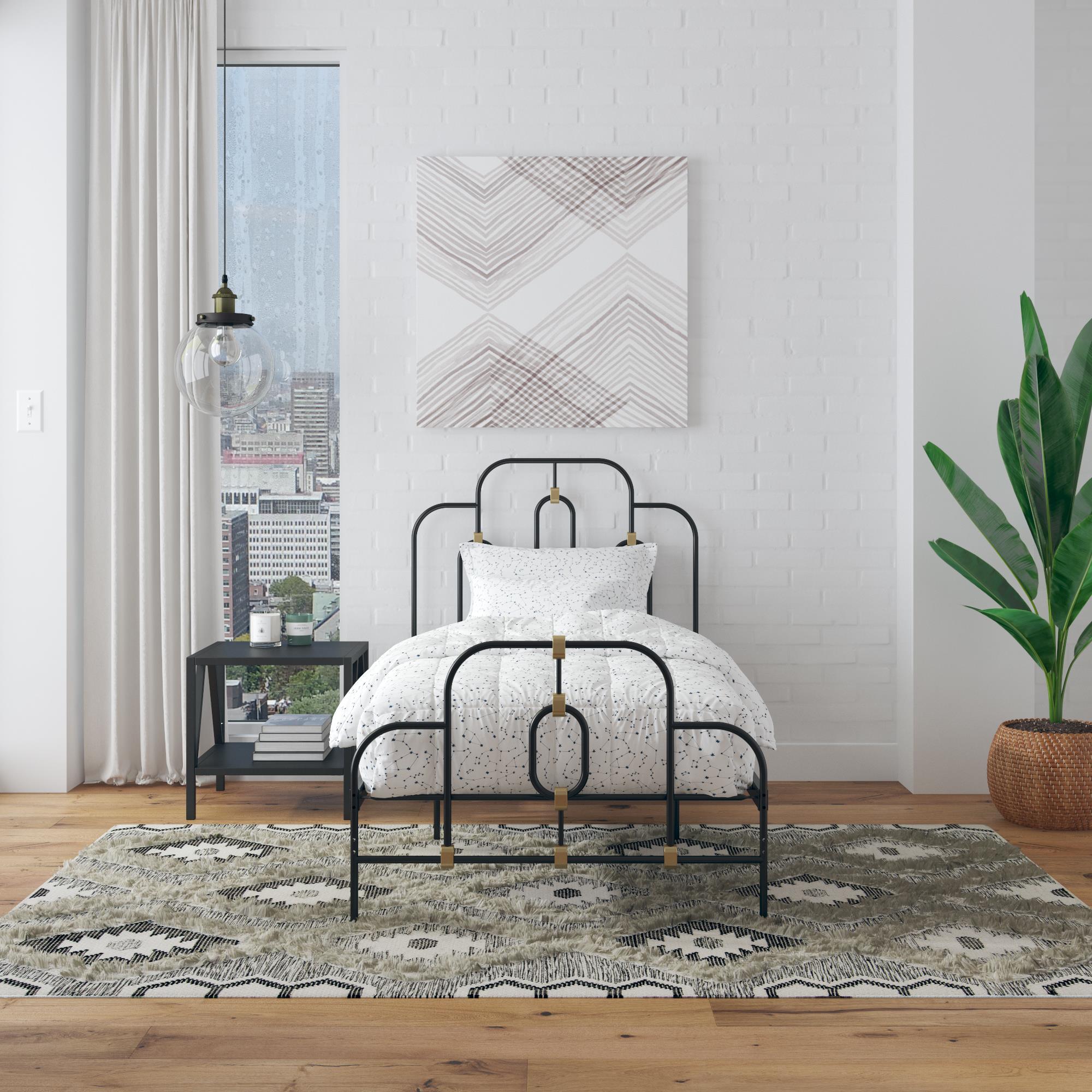 Novogratz Boutique Olivia Metal Bed - Black - Twin