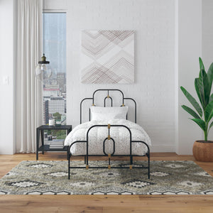Novogratz Boutique Olivia Metal Bed - Black - Twin