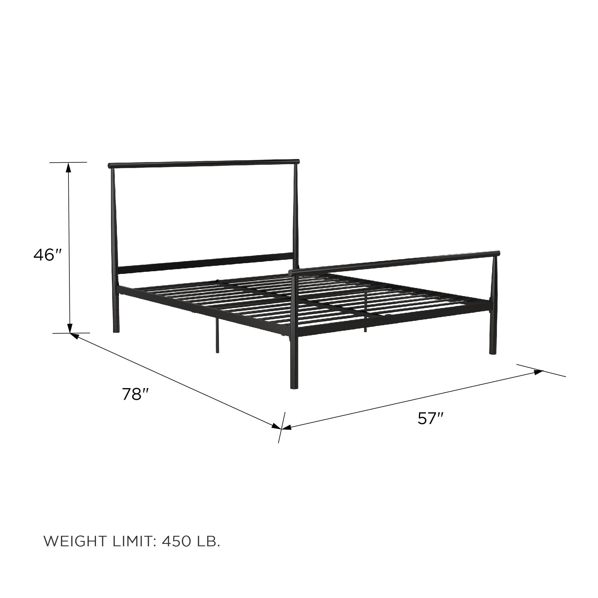 DHP Calixa Metal Bed - Black - Full