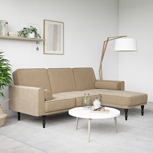 RealRooms Edison Sectional Futon Sofa Bed - Tan