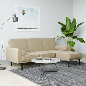 RealRooms Edison Sectional Futon Sofa Bed - Tan