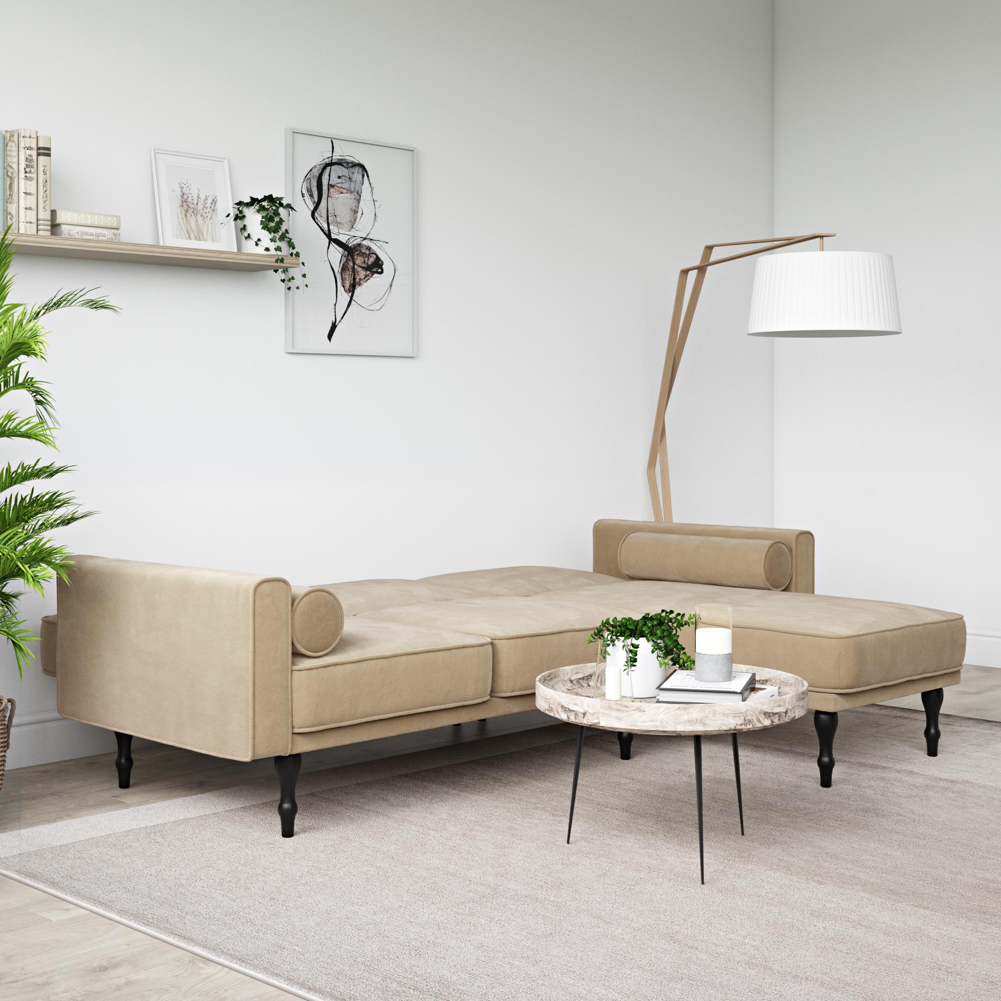 RealRooms Edison Sectional Futon Sofa Bed - Tan