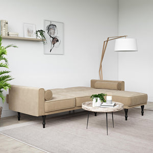 RealRooms Edison Sectional Futon Sofa Bed - Tan