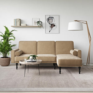 RealRooms Edison Sectional Futon Sofa Bed - Tan