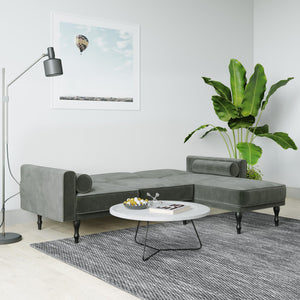 RealRooms Edison Sectional Futon Sofa Bed - Gray