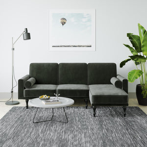 RealRooms Edison Sectional Futon Sofa Bed - Gray