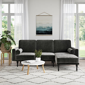 RealRooms Edison Sectional Futon Sofa Bed - Gray