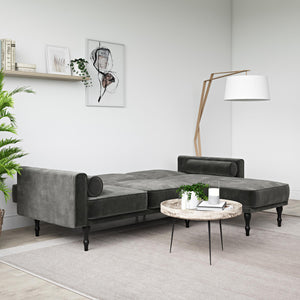 RealRooms Edison Sectional Futon Sofa Bed - Gray