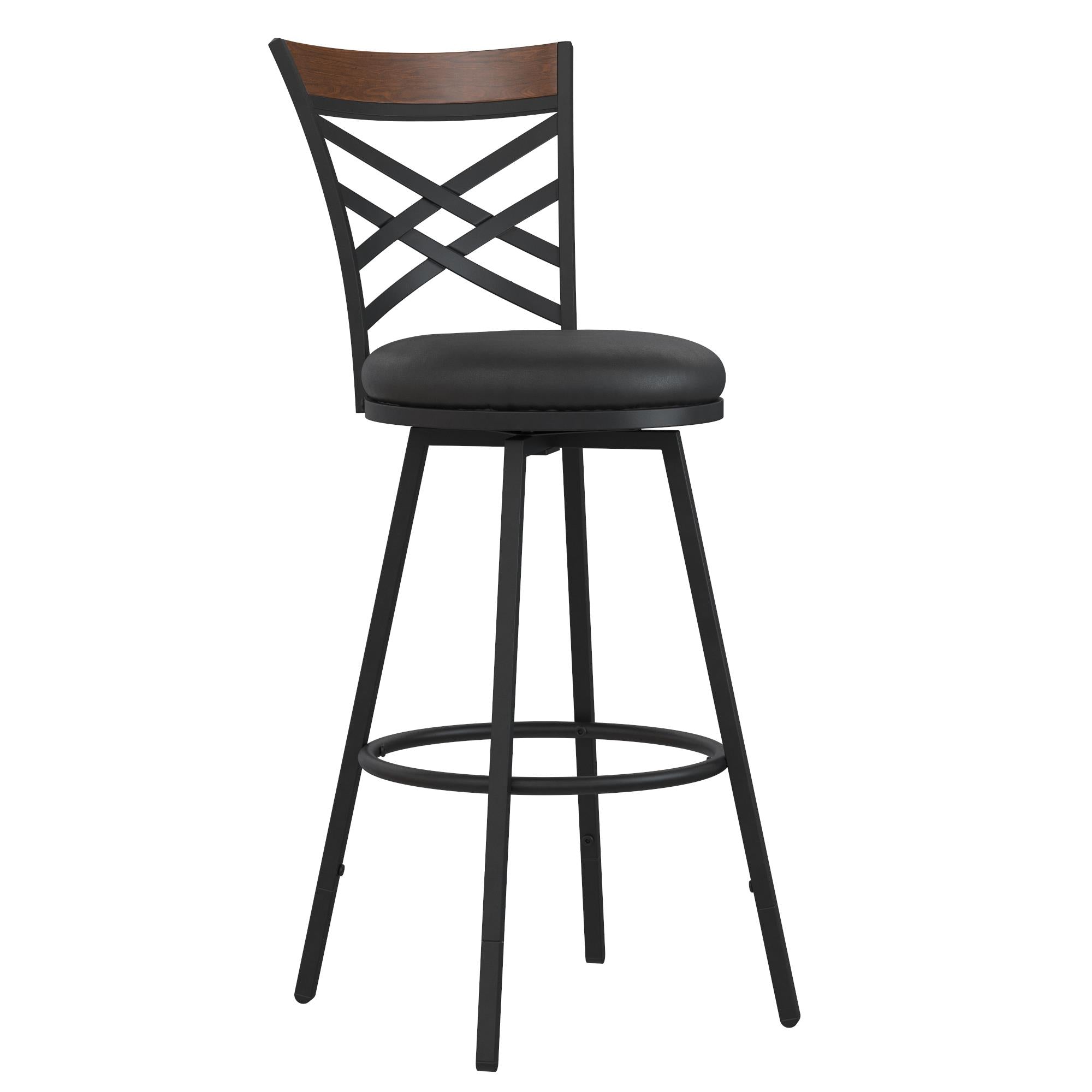 DHP Lesley Swivel Barstool - Black