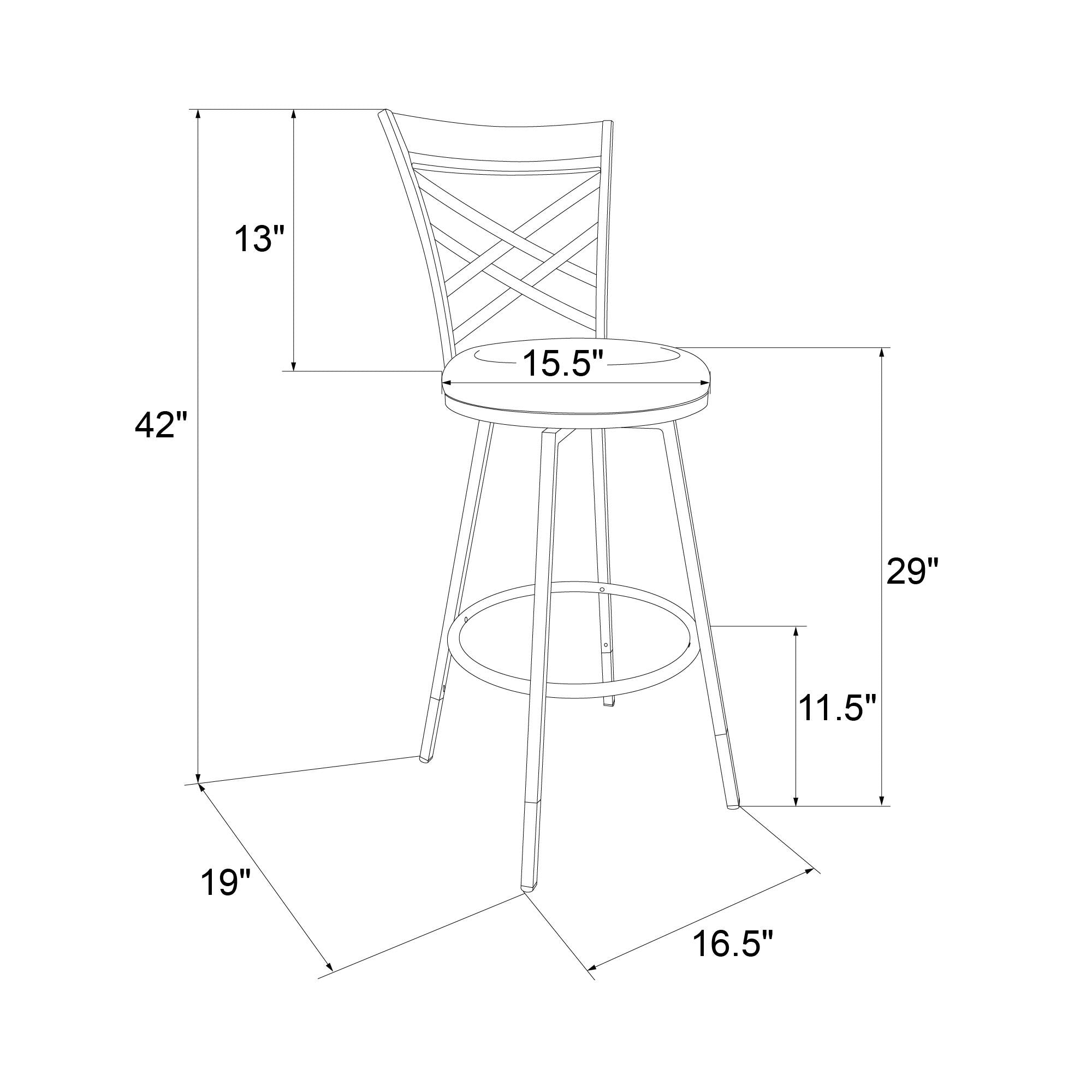 DHP Lesley Swivel Barstool - Black