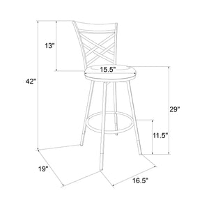 DHP Lesley Swivel Barstool - Black
