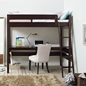 DHP Harlan Kids' Wood Loft Bed with desk - Espresso