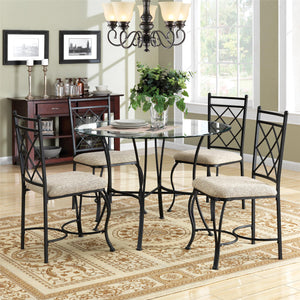 DHP Traditional 5-Piece Dining Set - Black / Beige