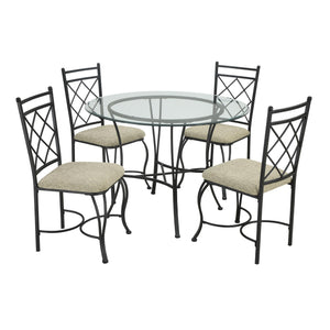 DHP Traditional 5-Piece Dining Set - Black / Beige