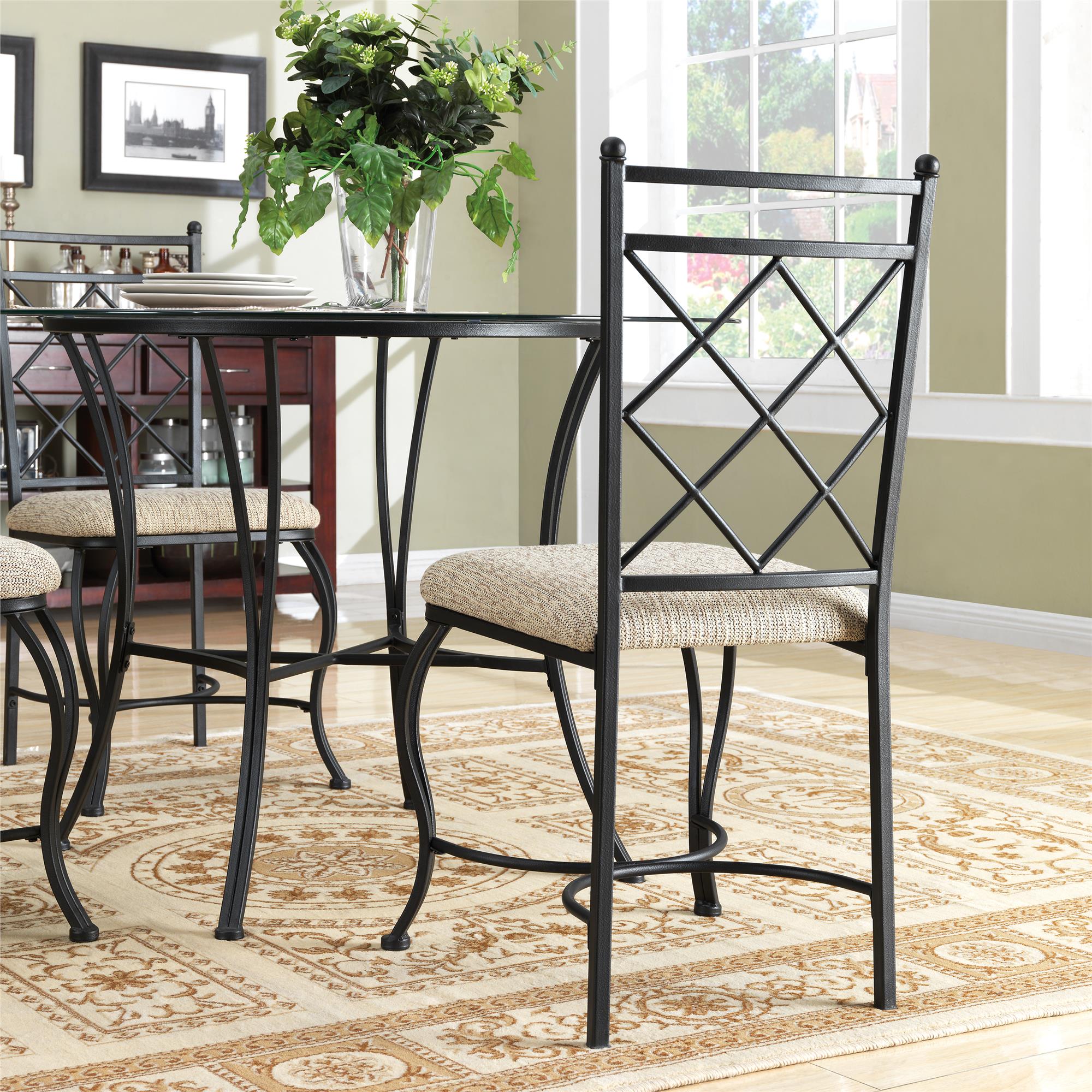 DHP Traditional 5-Piece Dining Set - Black / Beige