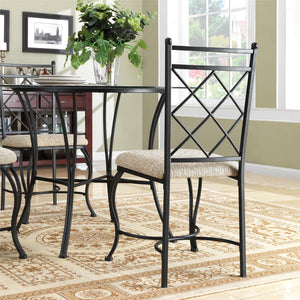 DHP Traditional 5-Piece Dining Set - Black / Beige