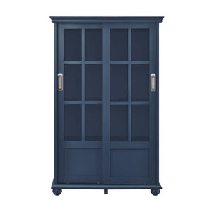 Ameriwood Home Aaron Lane Bookcase with Sliding Glass Doors - Blue
