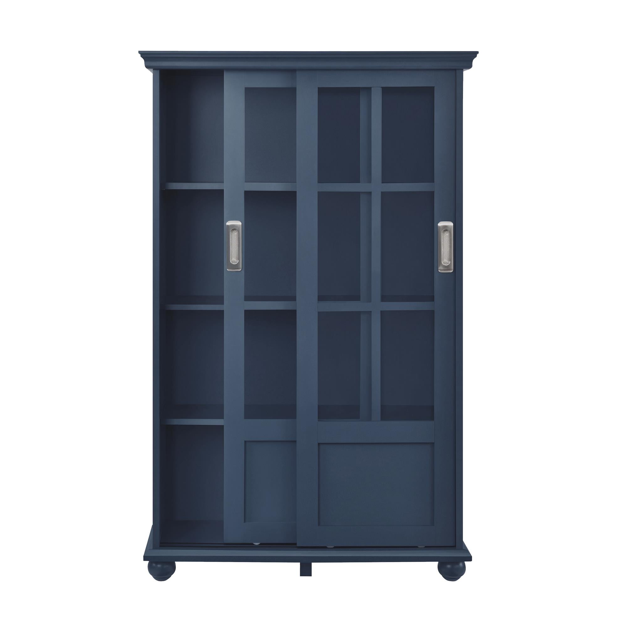 Ameriwood Home Aaron Lane Bookcase with Sliding Glass Doors - Blue