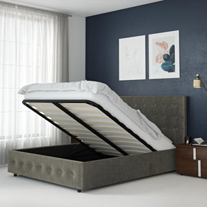 DHP Cambridge Upholstered Bed with Storage - Gray - Queen