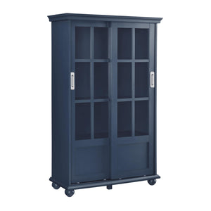 Ameriwood Home Aaron Lane Bookcase with Sliding Glass Doors - Blue
