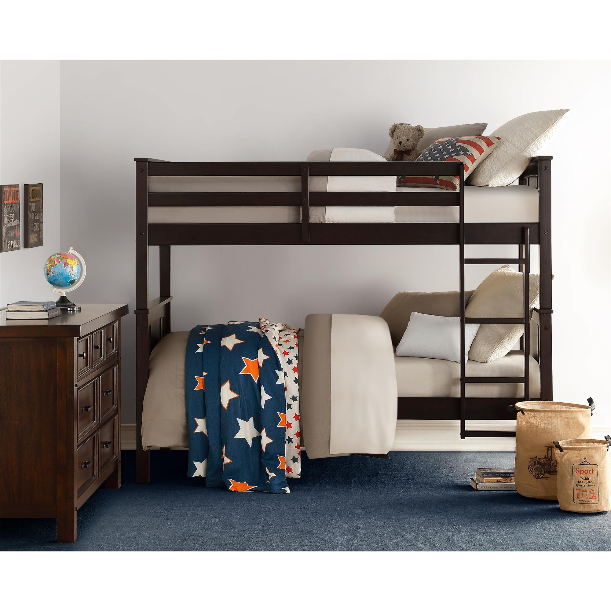 DHP Dylan Kids' Wood Bunk Bed - Espresso