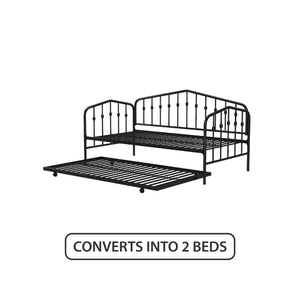 Novogratz Bushwick Metal Daybed & Trundle - Black - Twin