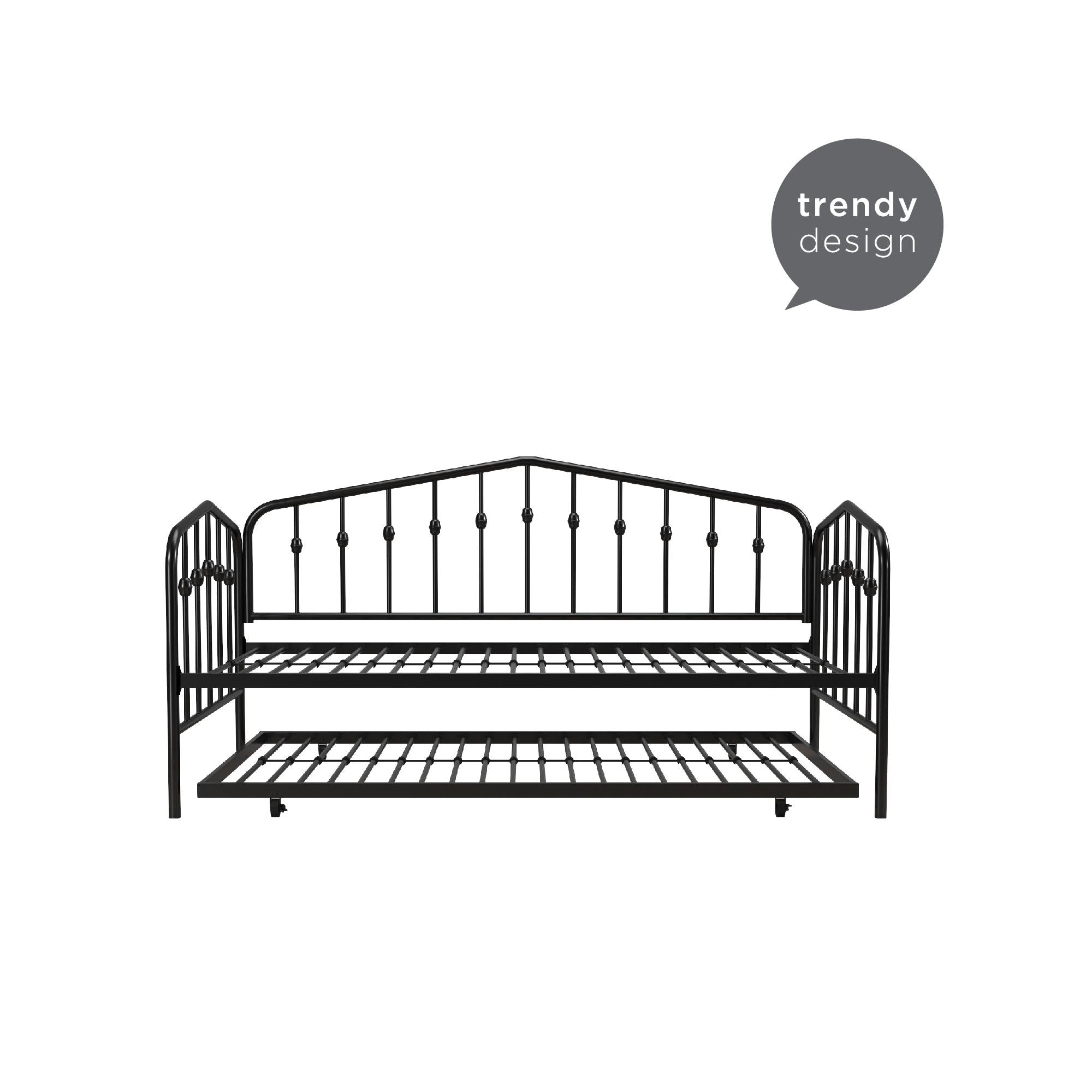 Novogratz Bushwick Metal Daybed & Trundle - Black - Twin