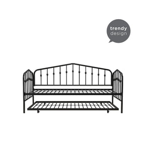 Novogratz Bushwick Metal Daybed & Trundle - Black - Twin