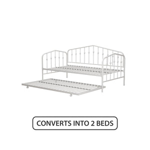 Novogratz Bushwick Metal Daybed & Trundle - White - Twin