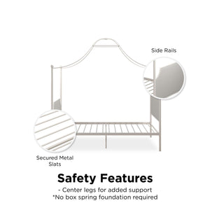 Max & Finn Clementine Canopy Bed - Off White - Twin