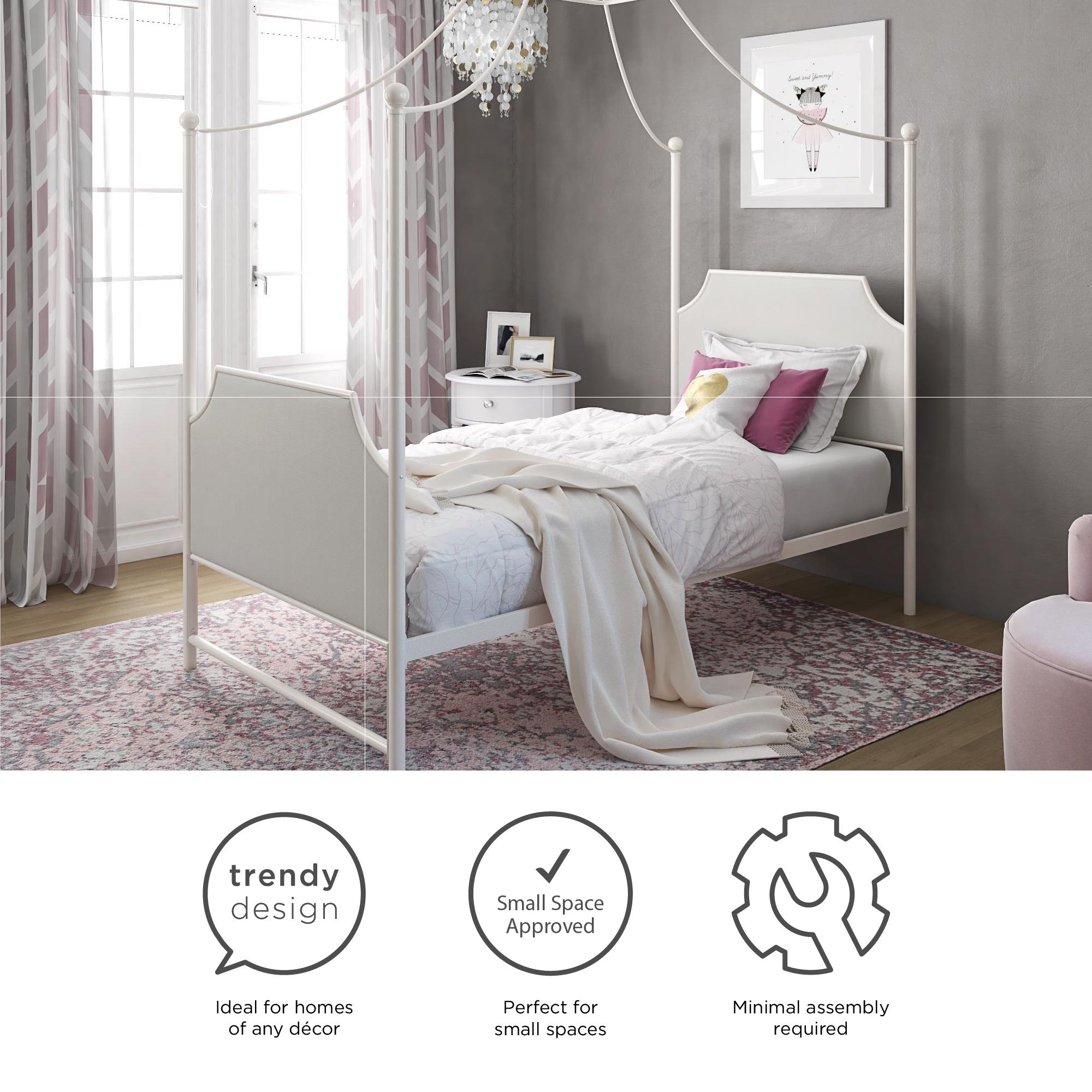 Max & Finn Clementine Canopy Bed - Off White - Twin