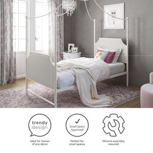 Max & Finn Clementine Canopy Bed - Off White - Twin
