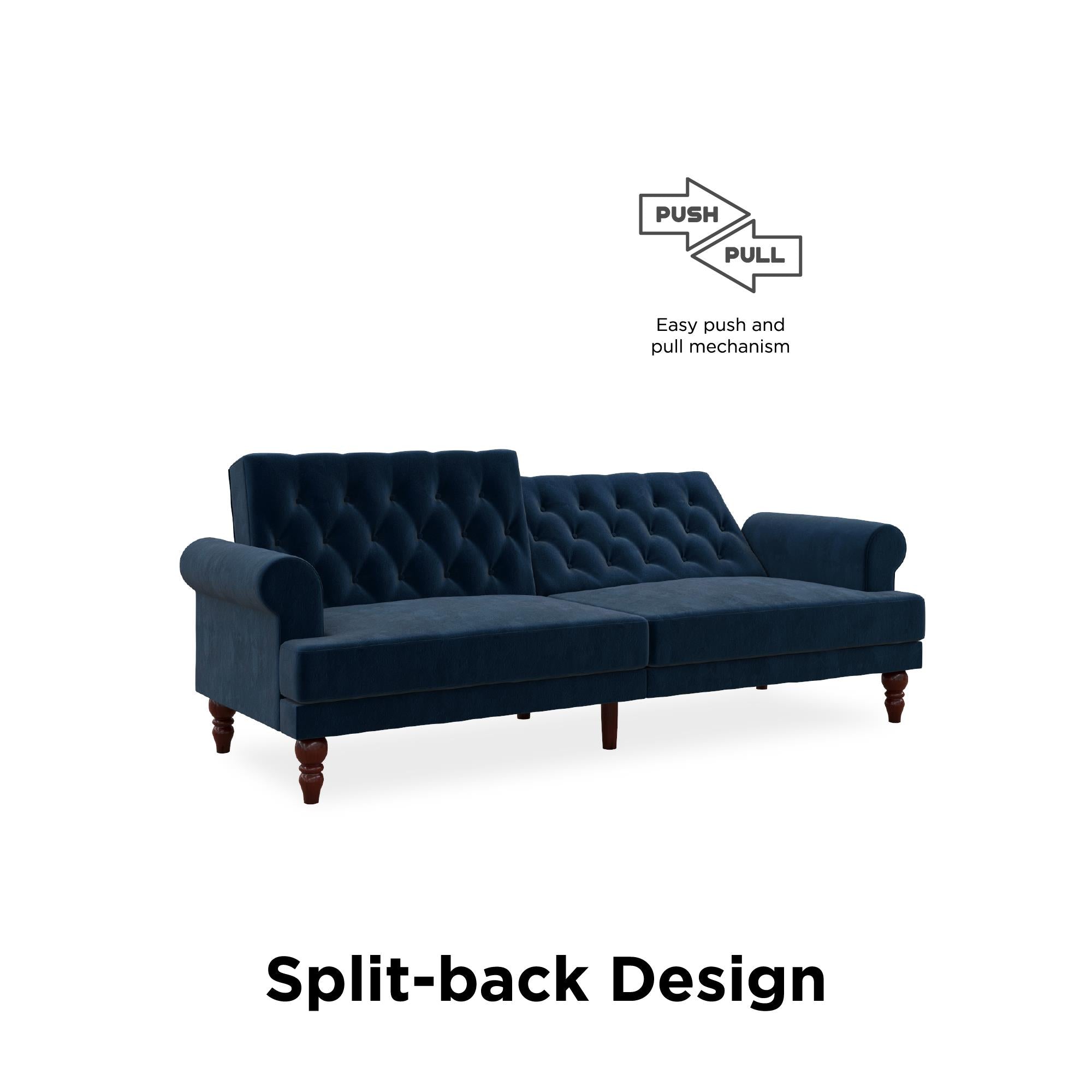 Novogratz Cassidy Futon Sofa Bed - Blue