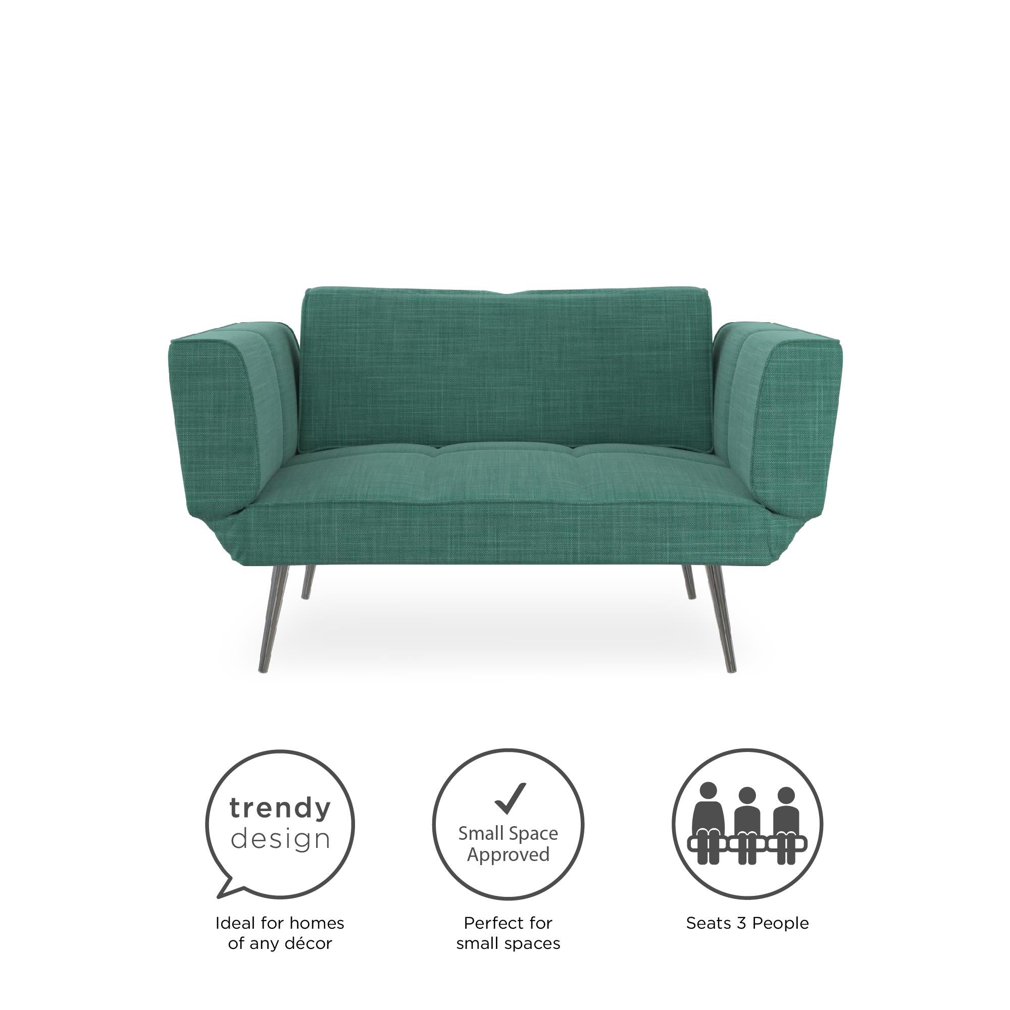 DHP Euro Futon with Magazine Storage - Teal
