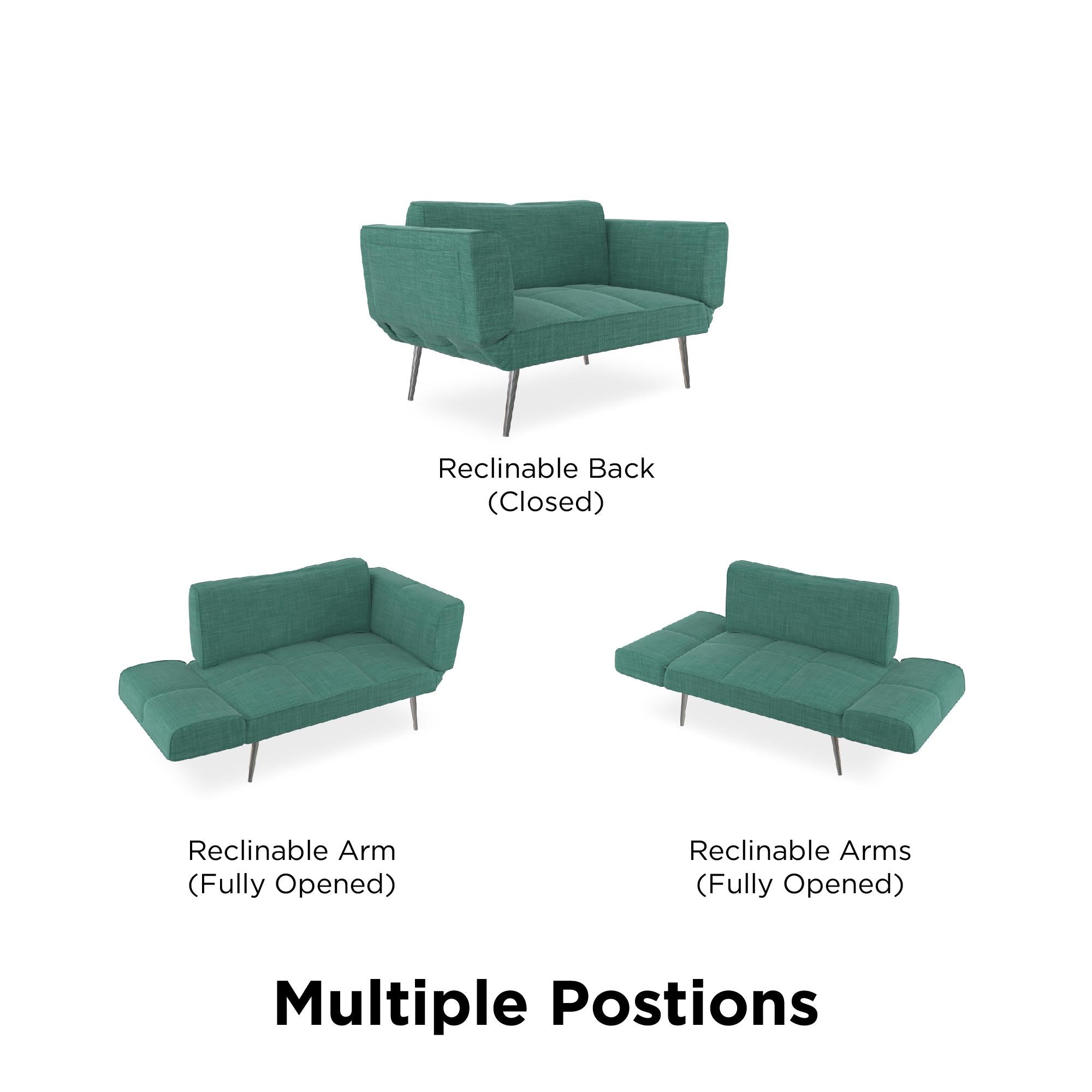 DHP Euro Futon with Magazine Storage - Teal