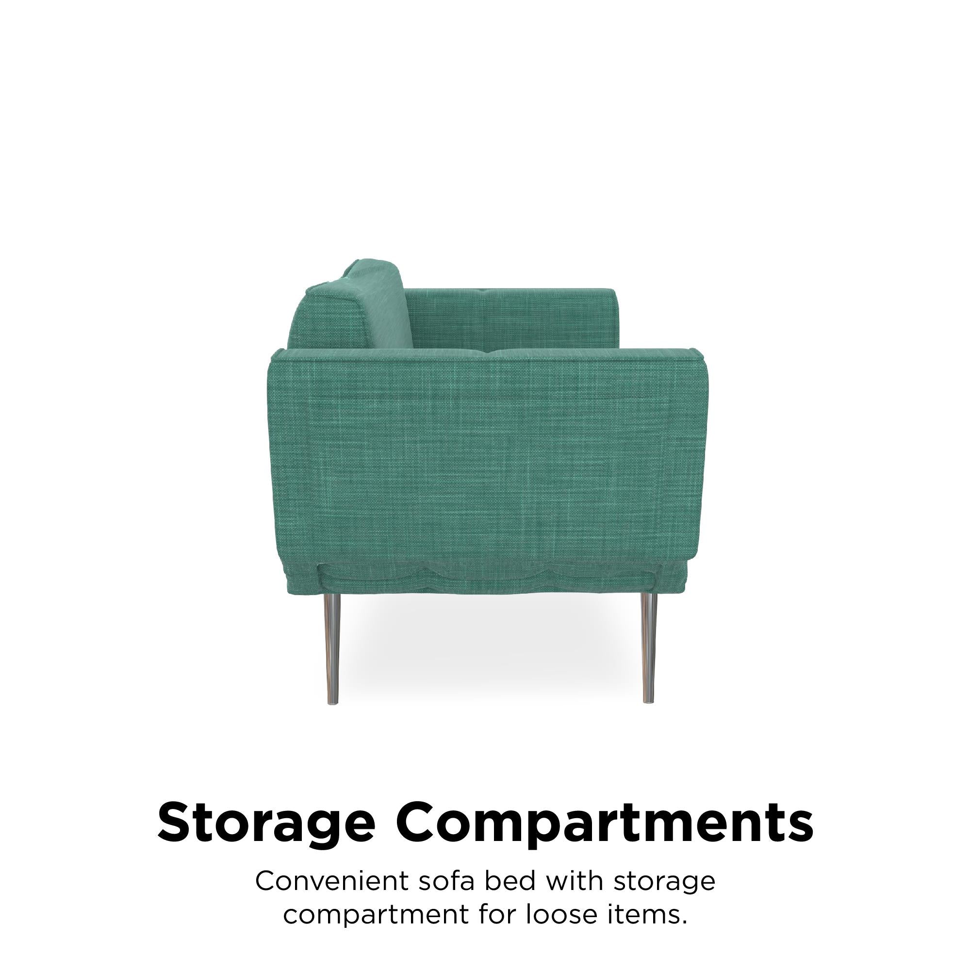 DHP Euro Futon with Magazine Storage - Teal
