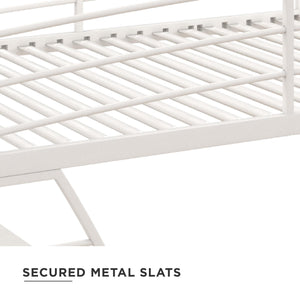 DHP Sage Studio Loft Bed with Desk and Shelves - White - Twin
