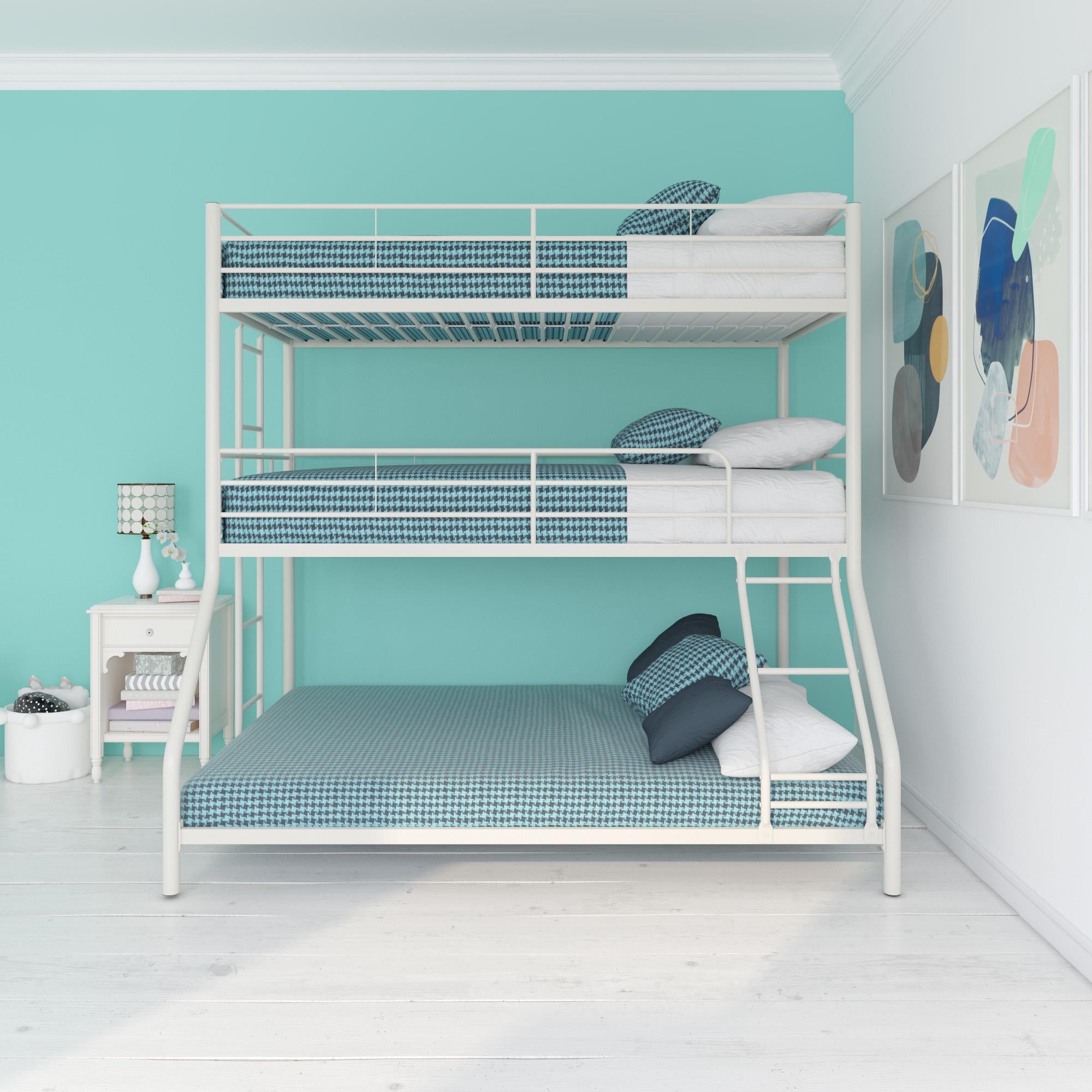 DHP Everleigh Triple Bunk Bed - White - Twin-Over-Full