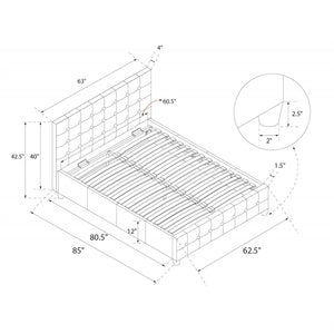 DHP Cambridge Upholstered Bed with Storage - Black - Queen