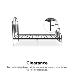 Novogratz Boutique Olivia Metal Bed - Black - Twin