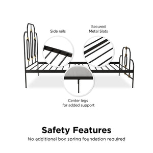 Novogratz Boutique Olivia Metal Bed - Black - Twin