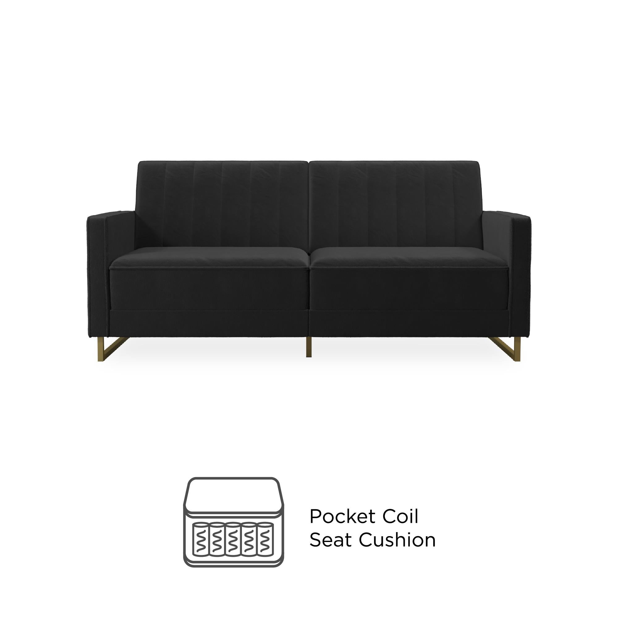 Novogratz Skylar Futon Sofa Bed - Black