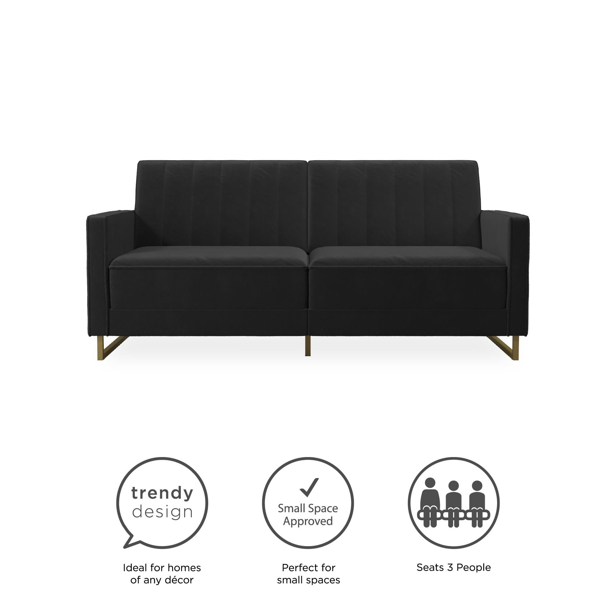 Novogratz Skylar Futon Sofa Bed - Black