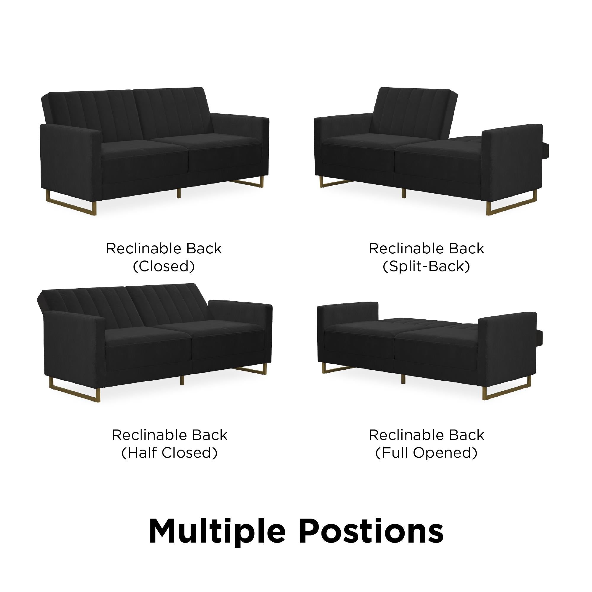 Novogratz Skylar Futon Sofa Bed - Black