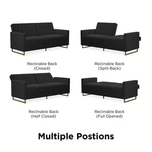 Novogratz Skylar Futon Sofa Bed - Black