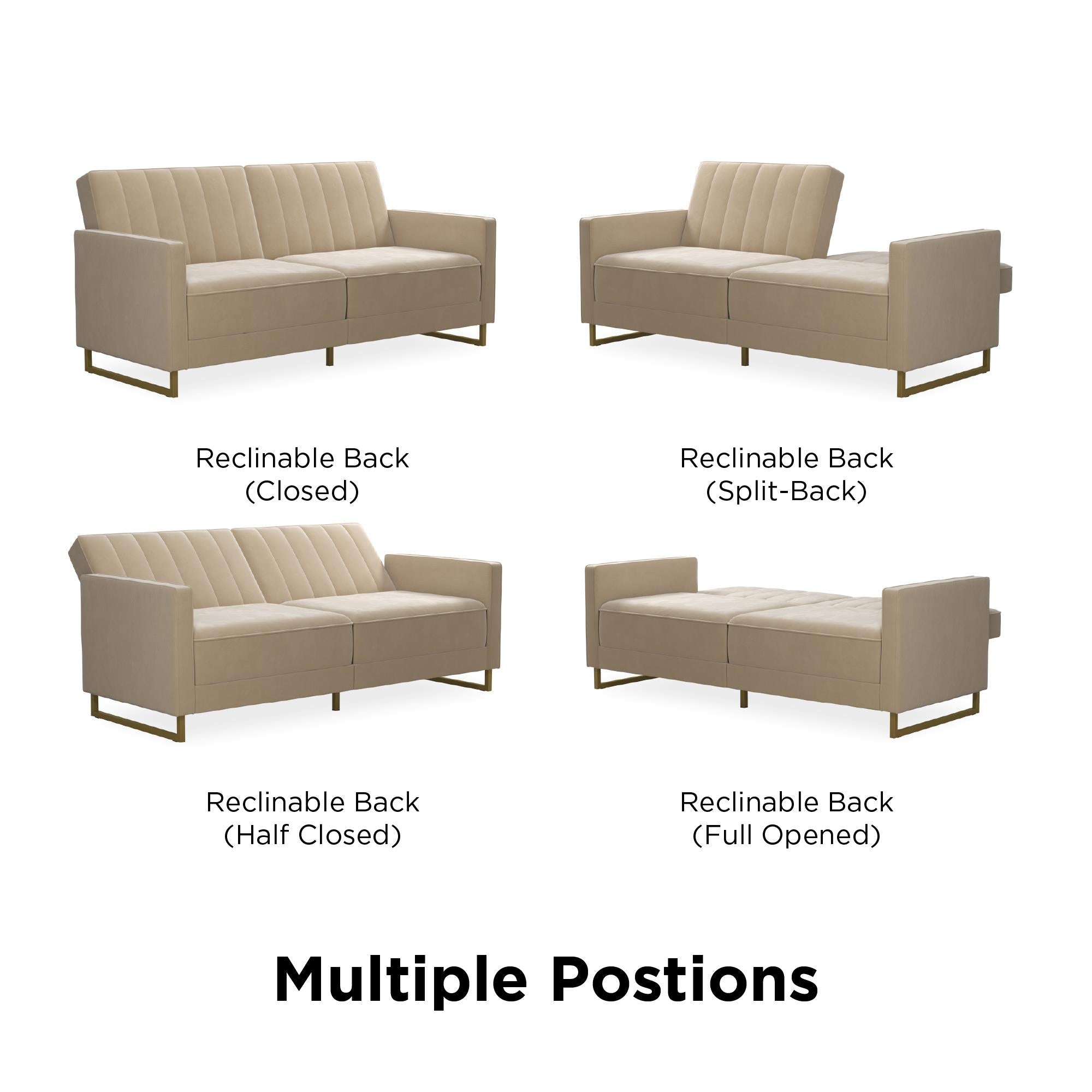 Novogratz Skylar Futon Sofa Bed - Ivory