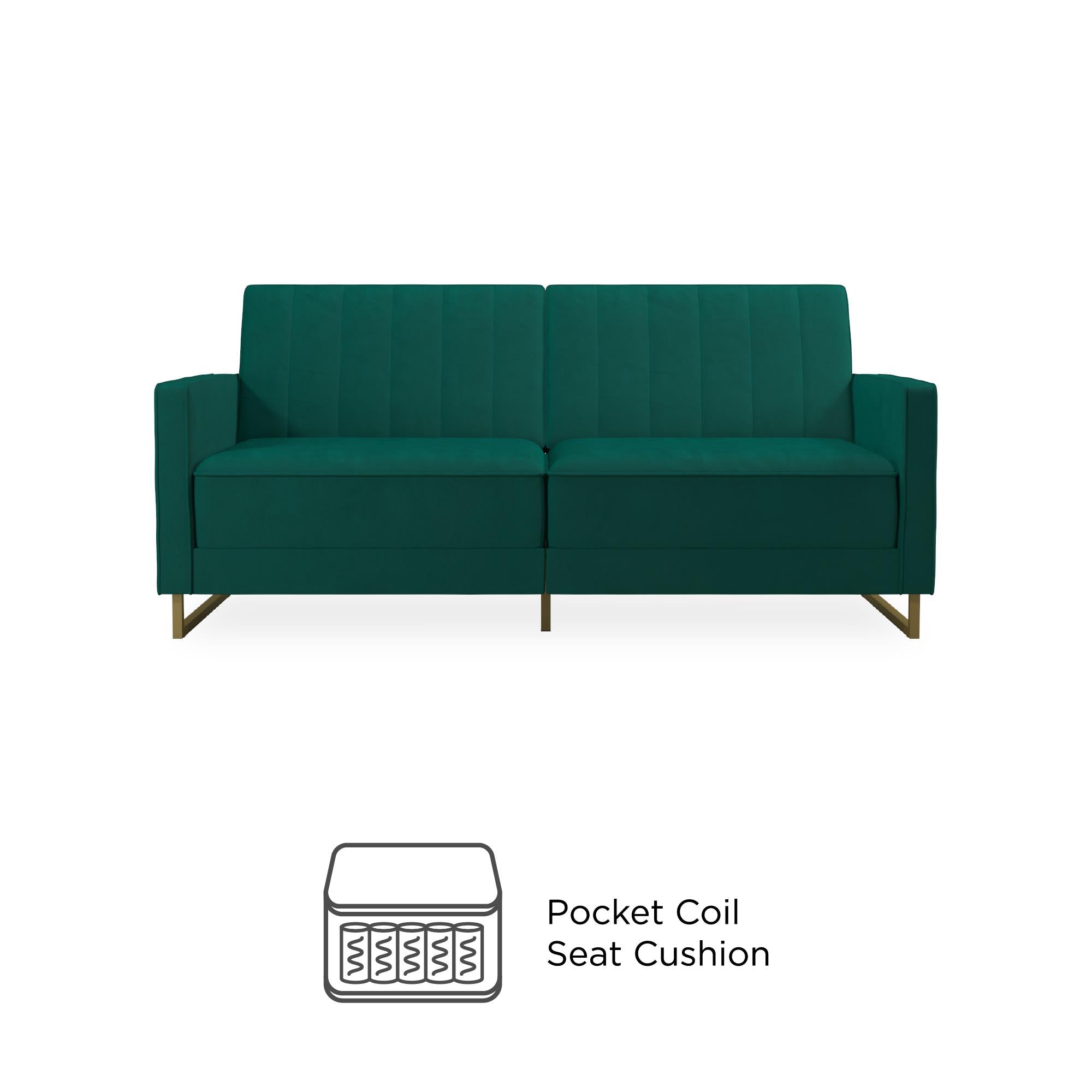 Novogratz Skylar Futon Sofa Bed - Green