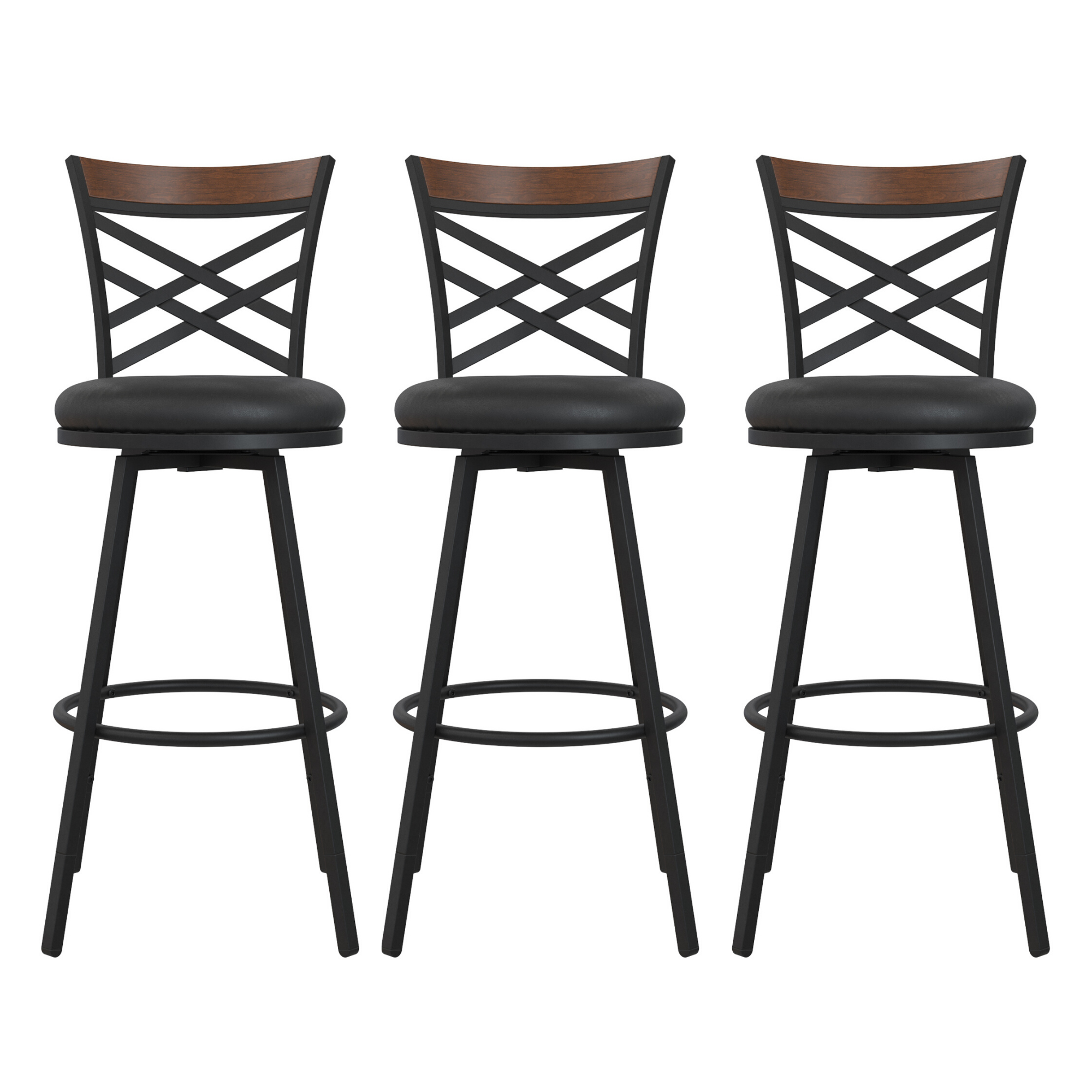DHP Lesley Swivel Barstool - Black