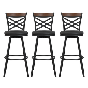DHP Lesley Swivel Barstool - Black